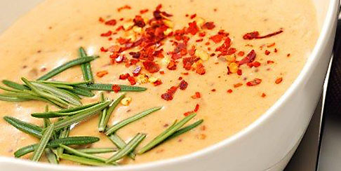 Cheese and nut soup