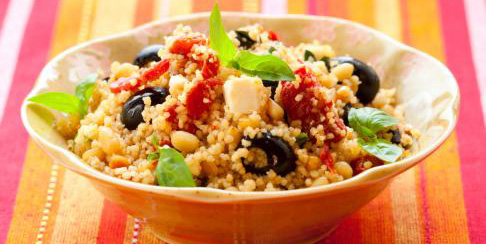 Couscous salad with peanuts and pistachios