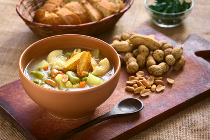 Bolivian peanut soup: sopa de mani