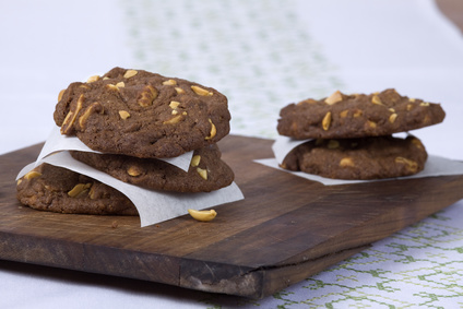 Peanut and chocolate biscuits